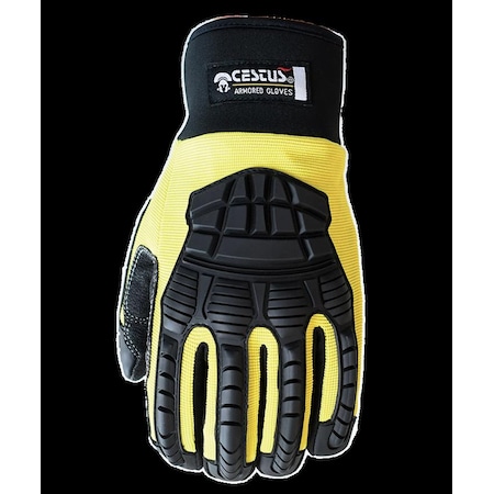 Cestus ANSI Cut A7 Impact Gloves, Skid-X Rough Out Coarse Palm, S, PR 3030-S